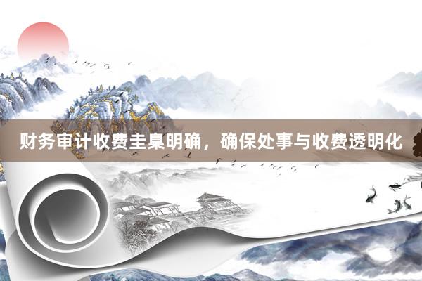 财务审计收费圭臬明确，确保处事与收费透明化
