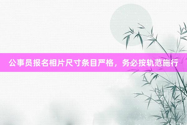 公事员报名相片尺寸条目严格，务必按轨范施行
