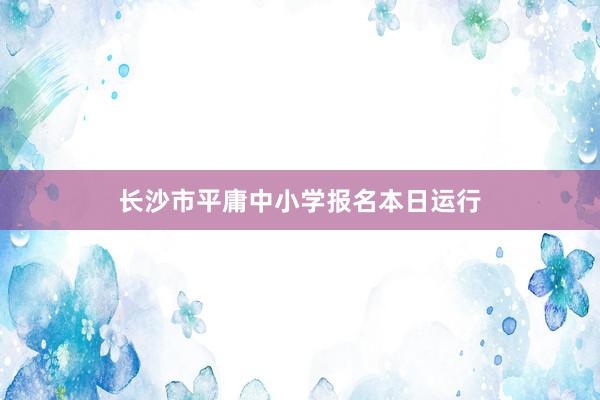 长沙市平庸中小学报名本日运行